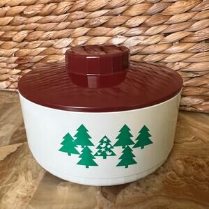 Vtg Pine Tree Tupperware Container